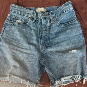 Everlane Distressed Rigid Way-High Organic Denim Jean Shorts